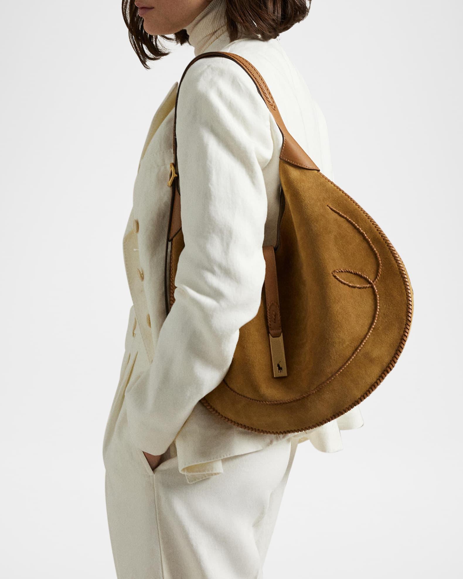 Polo ID Medium Whipstitch Suede Shoulder Bag Product Image