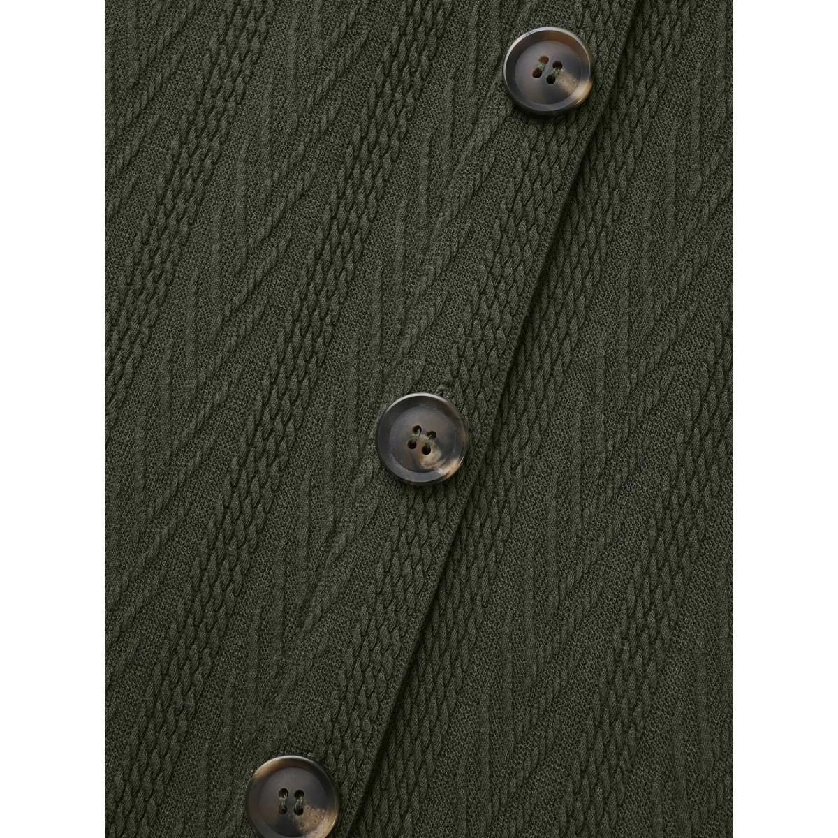 Plus Size Textured Flap Detail Arc Hem Jacket Women ArmyGreen Texture Everyday Jackets BloomChic 14-16/1X Product Image