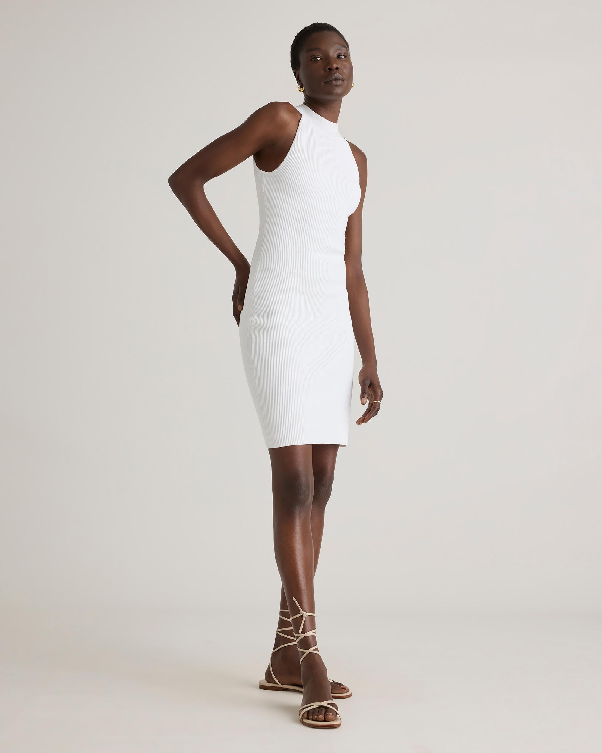 Quince | Women's High Neck Ribbed Knit Mini Dress Size XL, Recycled nylon/polyester/spandex Product Image