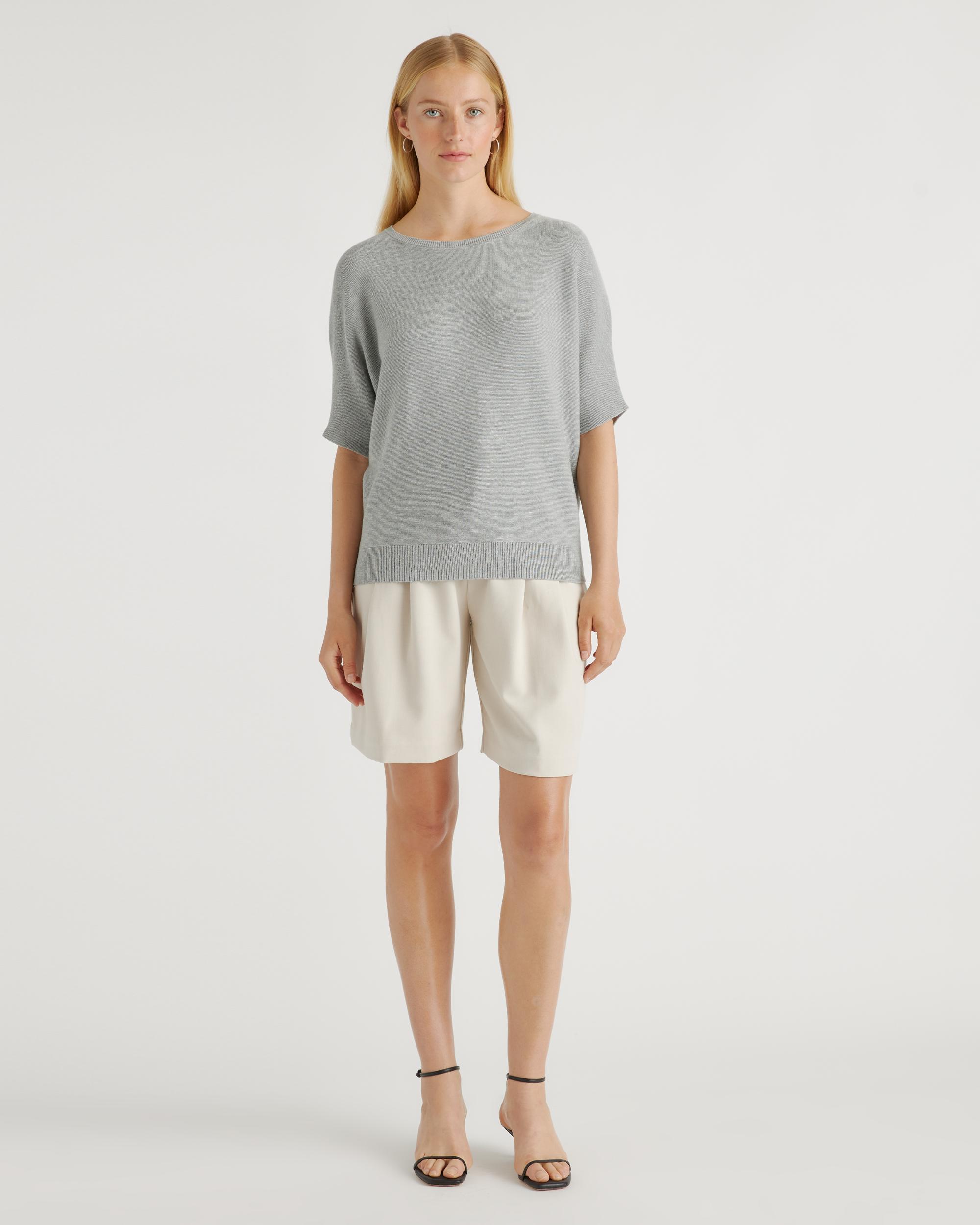 Quince | Women's Lightweight Cotton Cashmere Link-Stitch Dolman Sweater Size XS Product Image