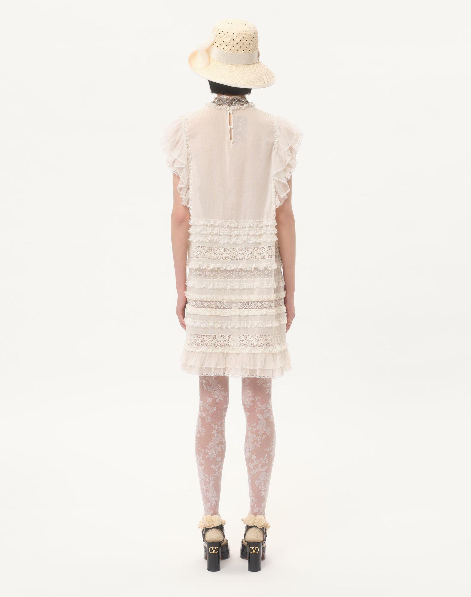 Short Dress In Embroidered Light Linen Product Image