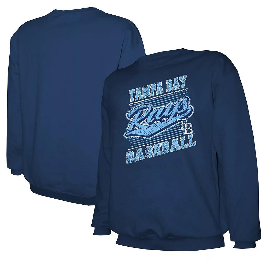 Men's Stitches Navy Tampa Bay Rays Pullover Sweatshirt, Size: Large, Blue Product Image