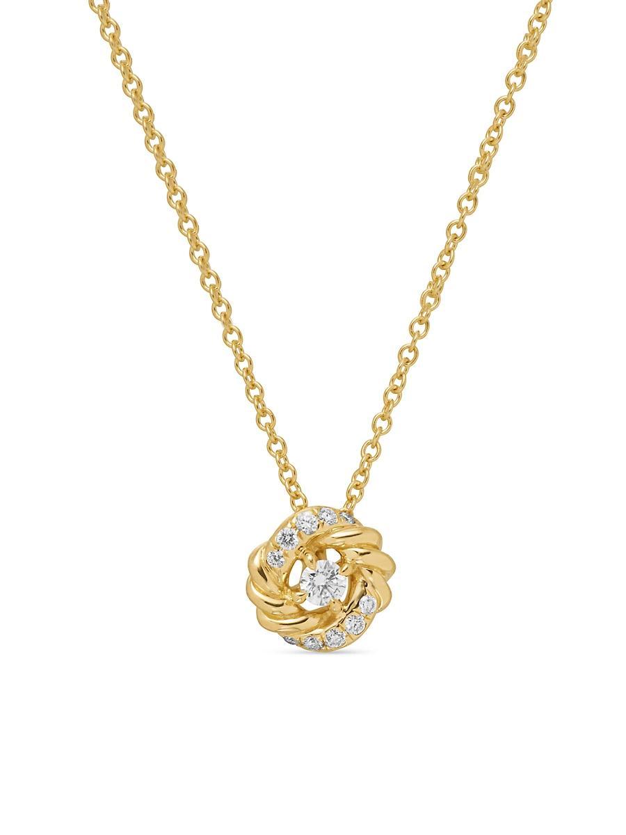 David Yurman 18K Yellow Gold Petite Infinity Pendant Necklace with Diamonds, 17 Product Image