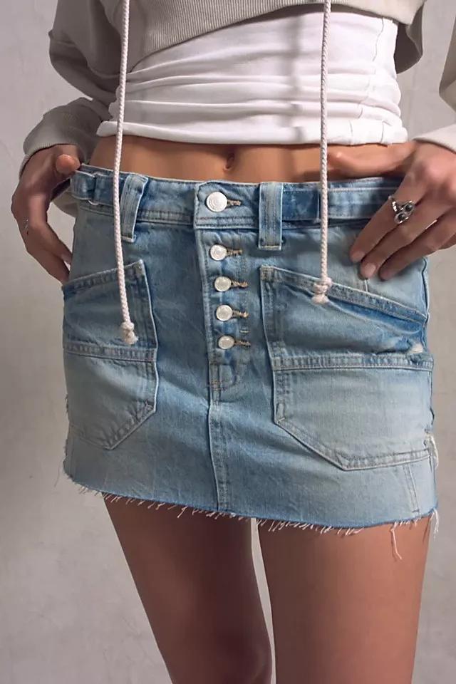 Izzie Denim Mini Skirt Product Image