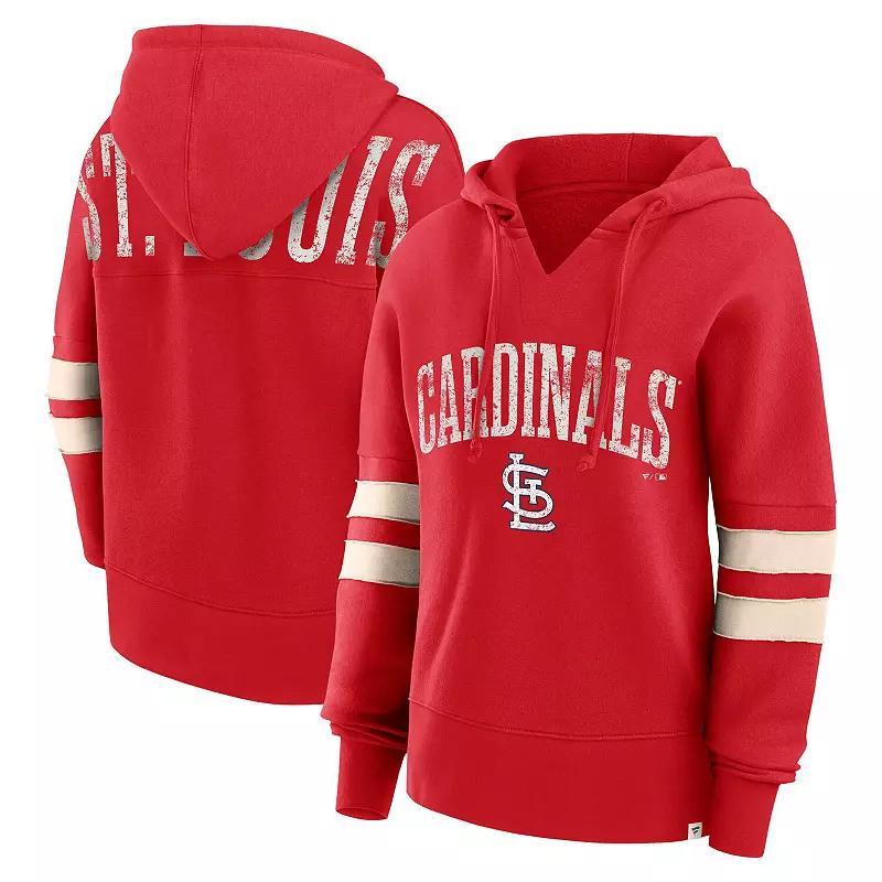 Women's Fanatics Branded Red St. Louis Cardinals Bold Move Notch Neck Pullover Hoodie, Size: XS Product Image