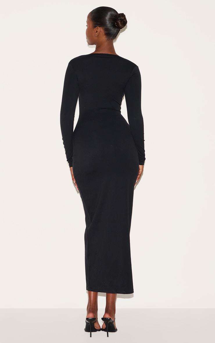 Black Snatched Sculpt Square Neck Midaxi Dress Product Image