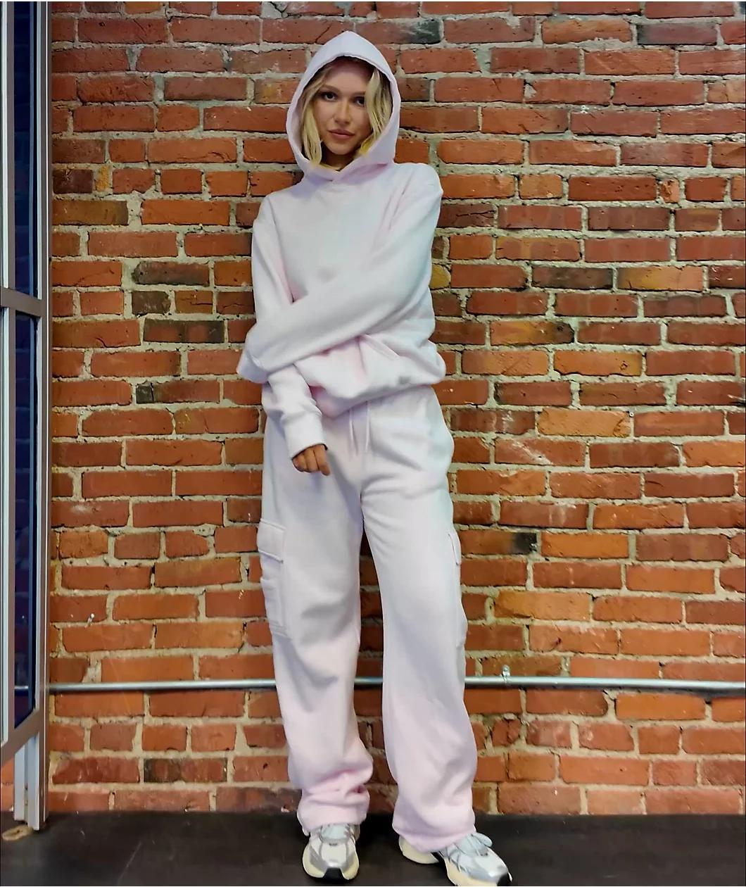 Ninth Hall Fundamentals Koa Pink Tulle Cargo Relaxed Sweatpants Product Image