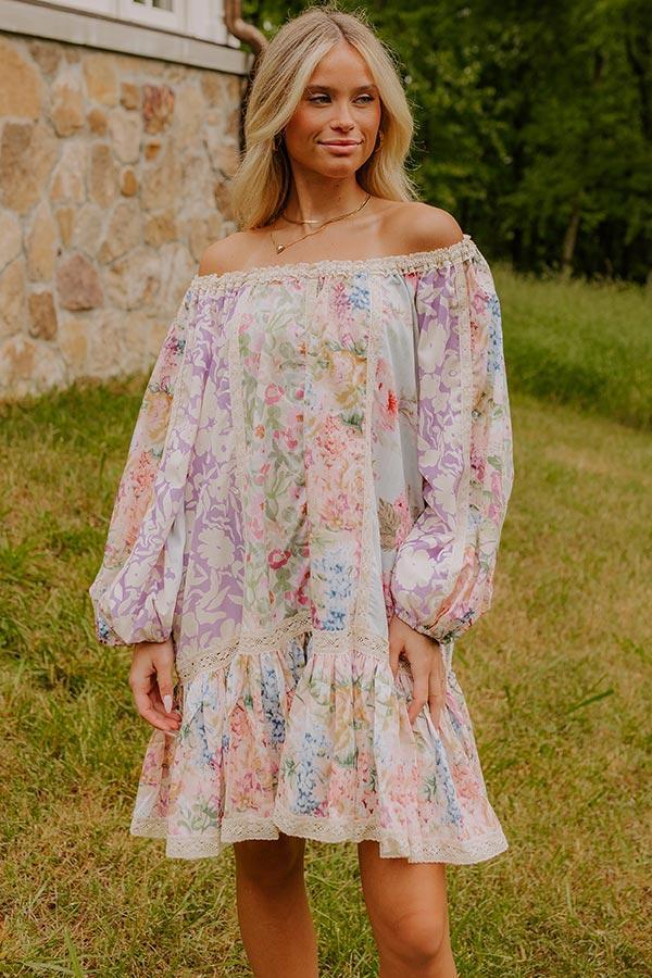 Romance In The Air Floral Off Shoulder Mini Dress Product Image