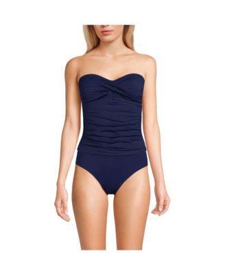 Women's Lands' End Bandeau Tankini Swimsuit Top, Size: 8, Black Product Image
