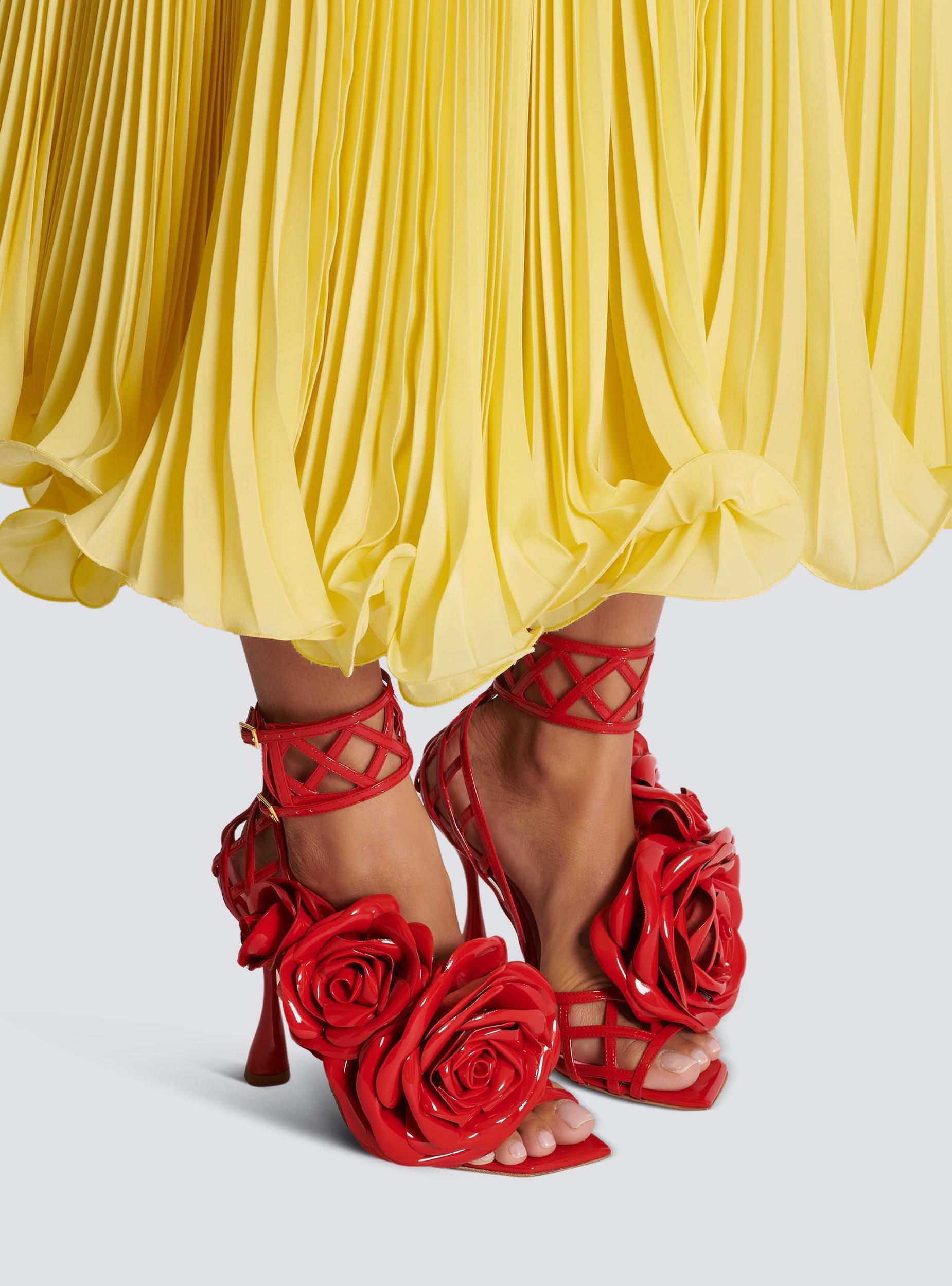 Patent leather Eden sandals with flowers Product Image