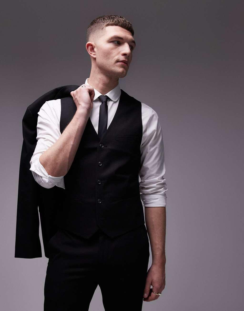 Topman textured suit vest Product Image