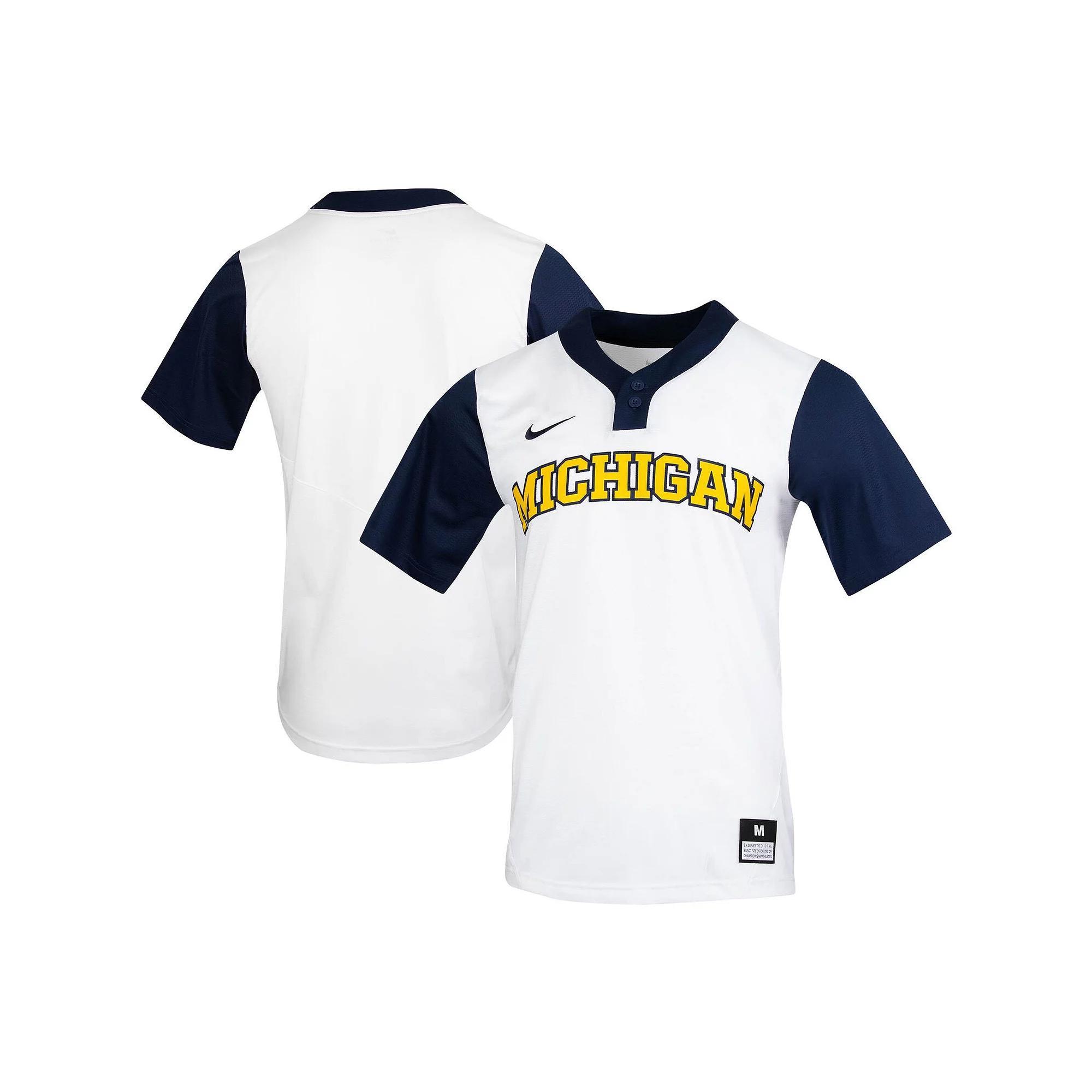 Nike White Michigan Wolverines Replica Softball Jersey, Men's, Size: 2XL Product Image