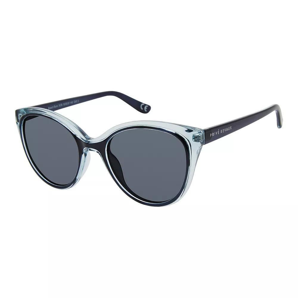 Women's PRIVE REVAUX 53mm The Beach Bum Cat Eye Polarized Sunglasses, Black Aqua Product Image