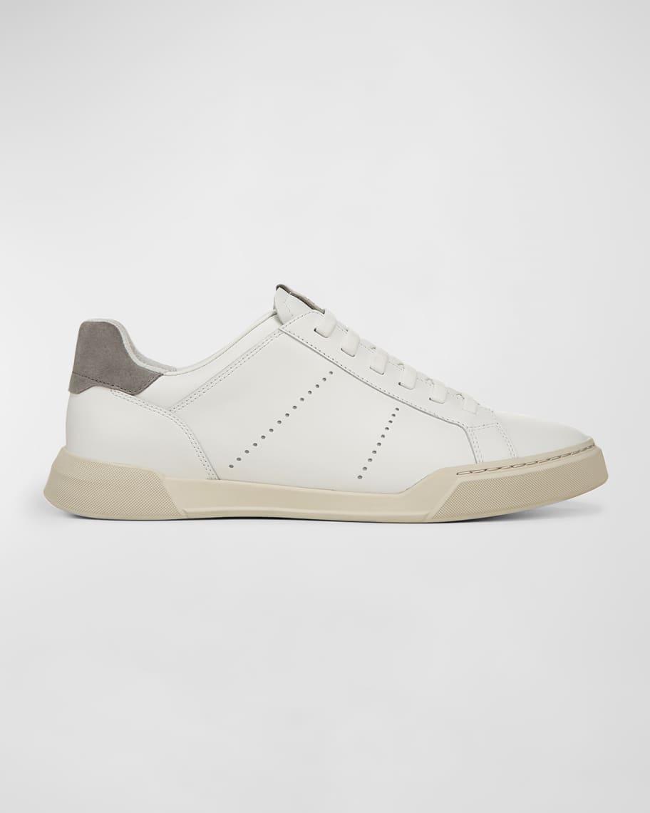 Mens Mixed Leather Low-Top Sneakers Product Image