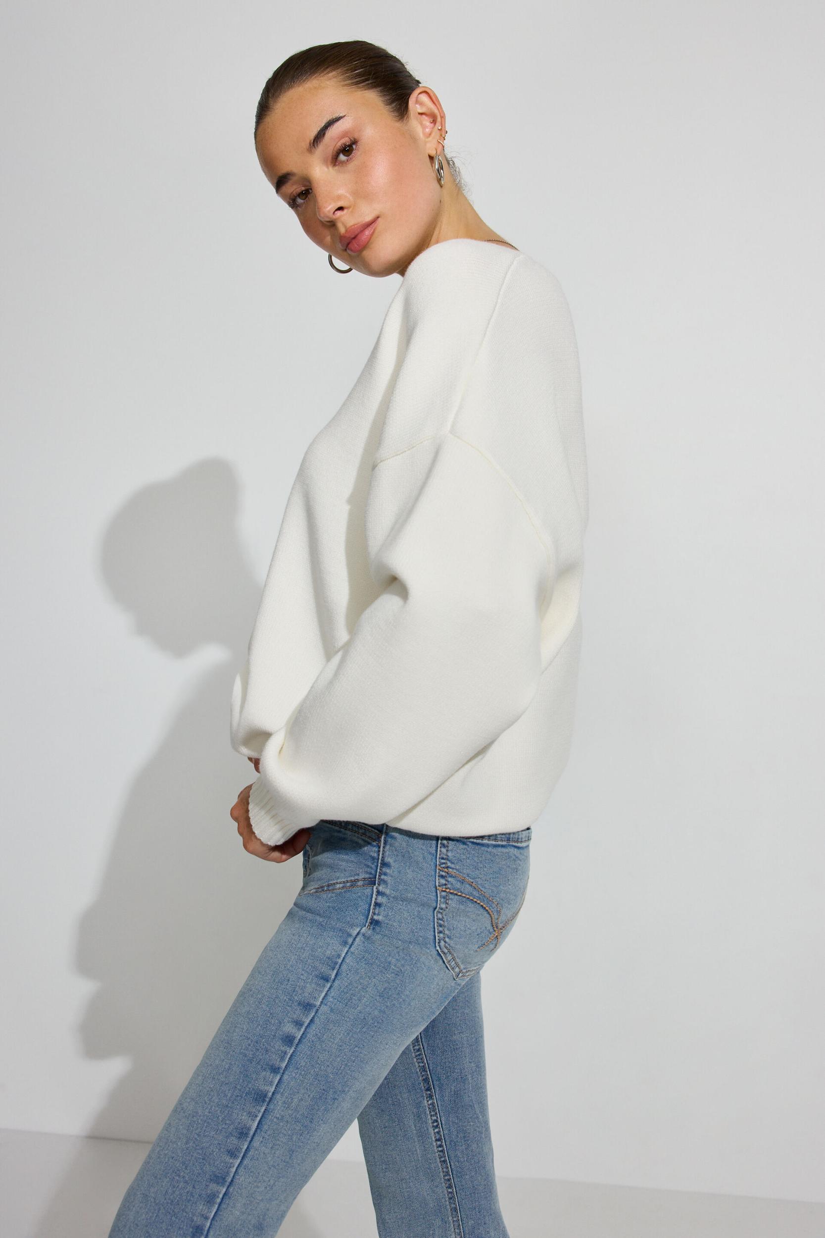 Serene Deep V-Neck Long Sleeve Top Product Image
