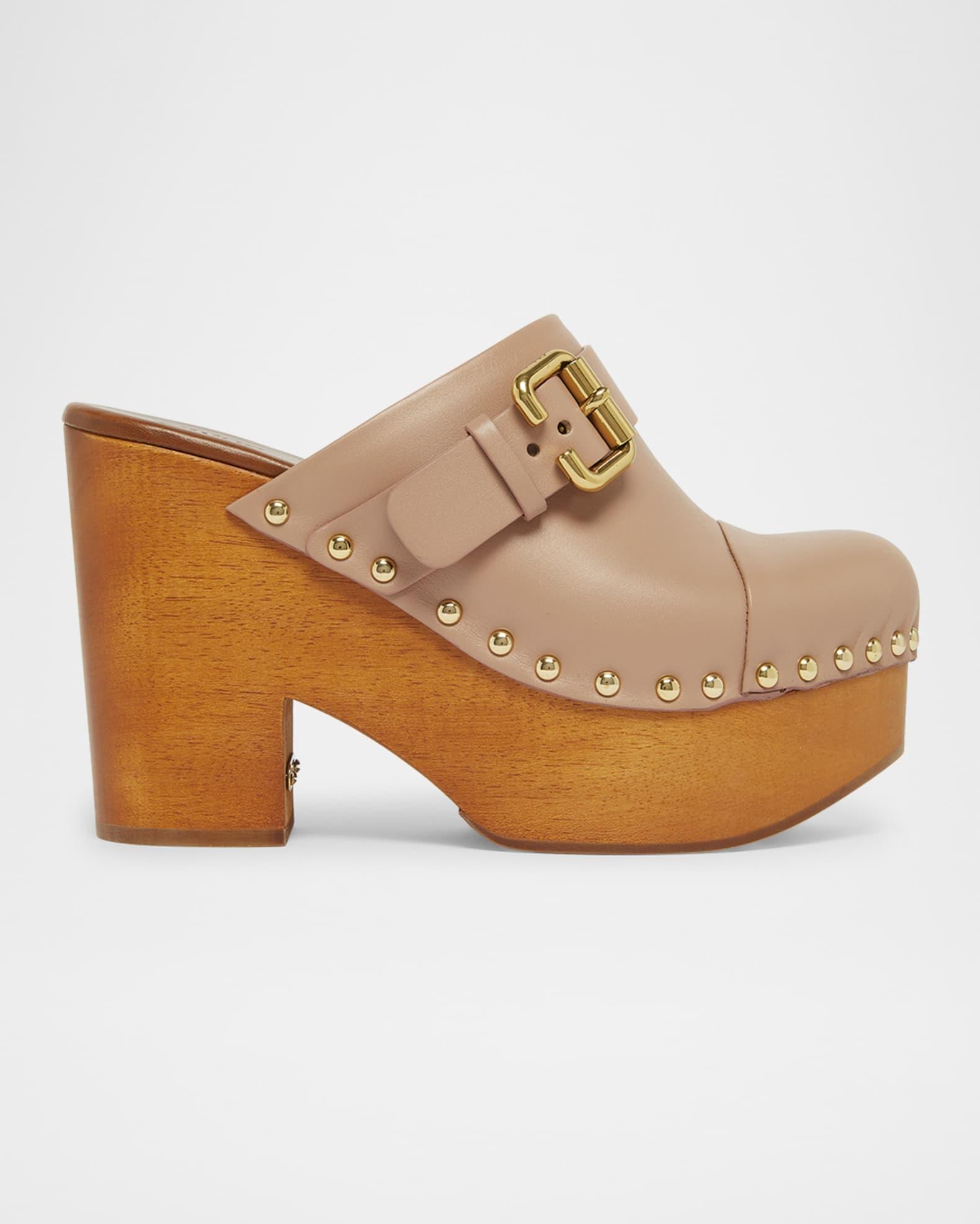 Jeannette Leather Platform Clogs Product Image