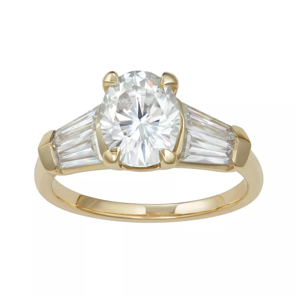 Charles & Colvard 14k Gold 3 1/4 Carat T.W. Lab-Created Oval Engagement Ring, Women's, Size: 6, White Product Image