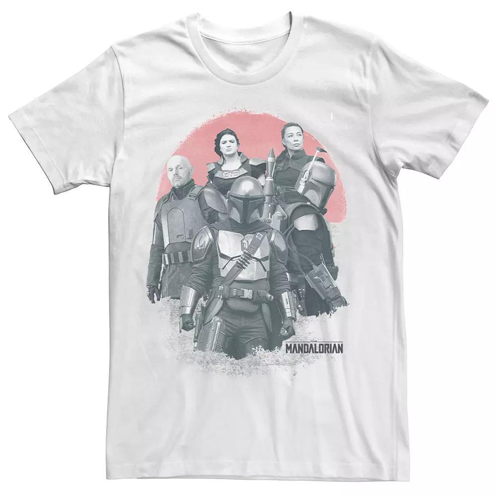 Big & Tall Star Wars: The Mandalorian Group Shot Red Sun R15 Tee, Men's, Size: 3XL, White Product Image