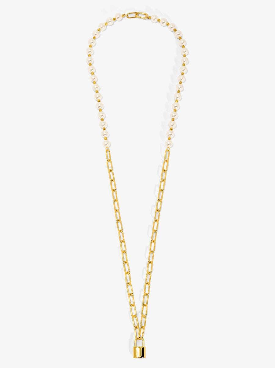 Pearl and Lock Necklace Product Image