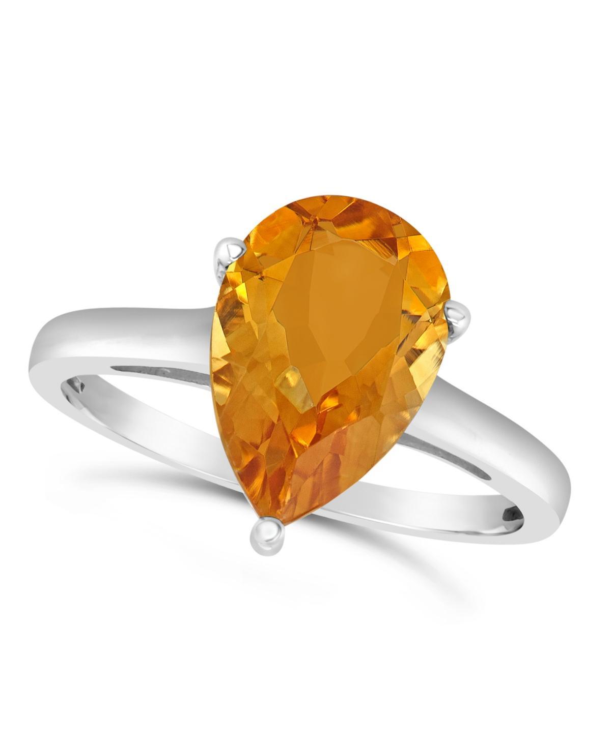 Alyson Layne 14k Gold Pear Cut Citrine Solitaire Ring, Women's, Size: 6 Product Image