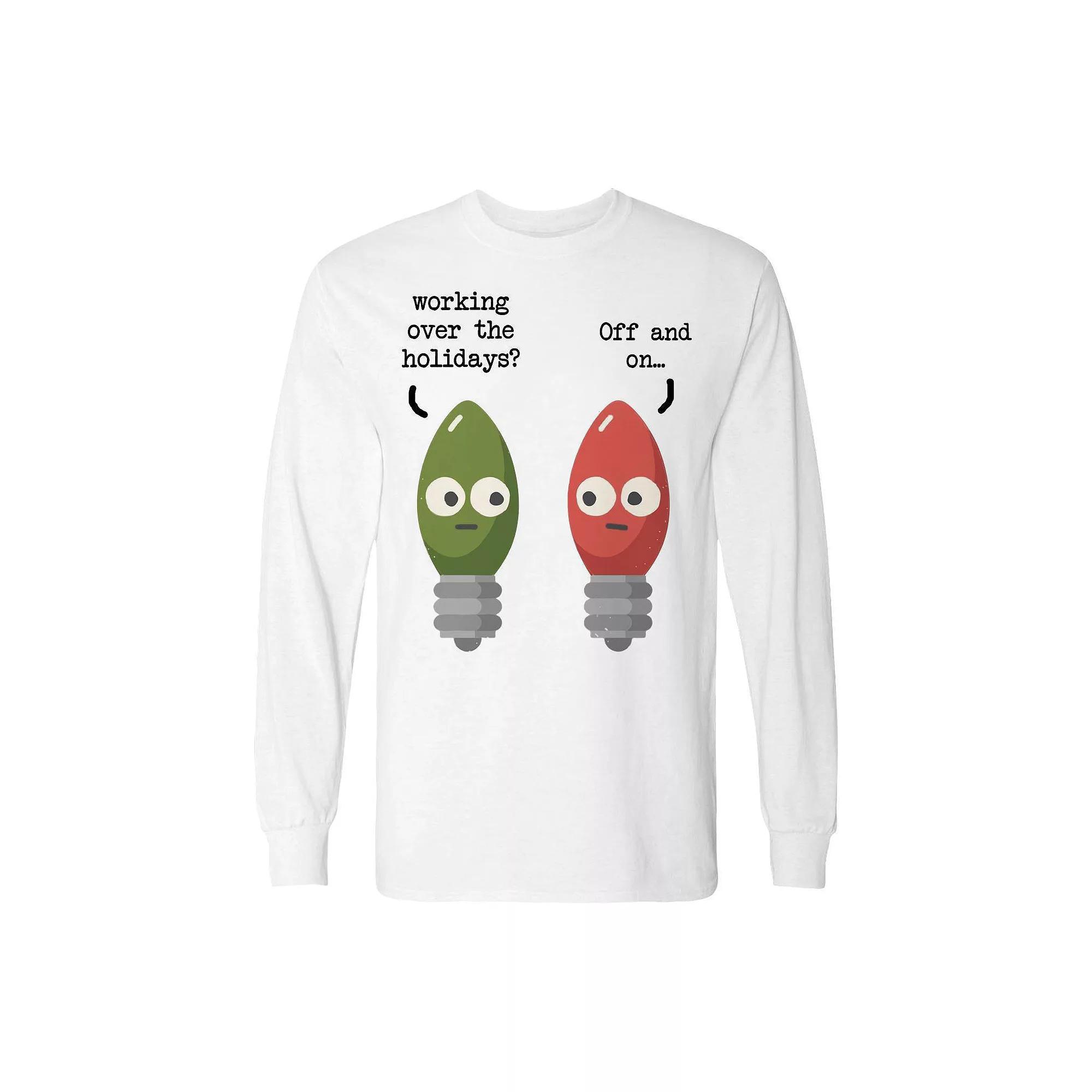 Mens Christmas Working Holidays Long Sleeve Graphic Tee Product Image