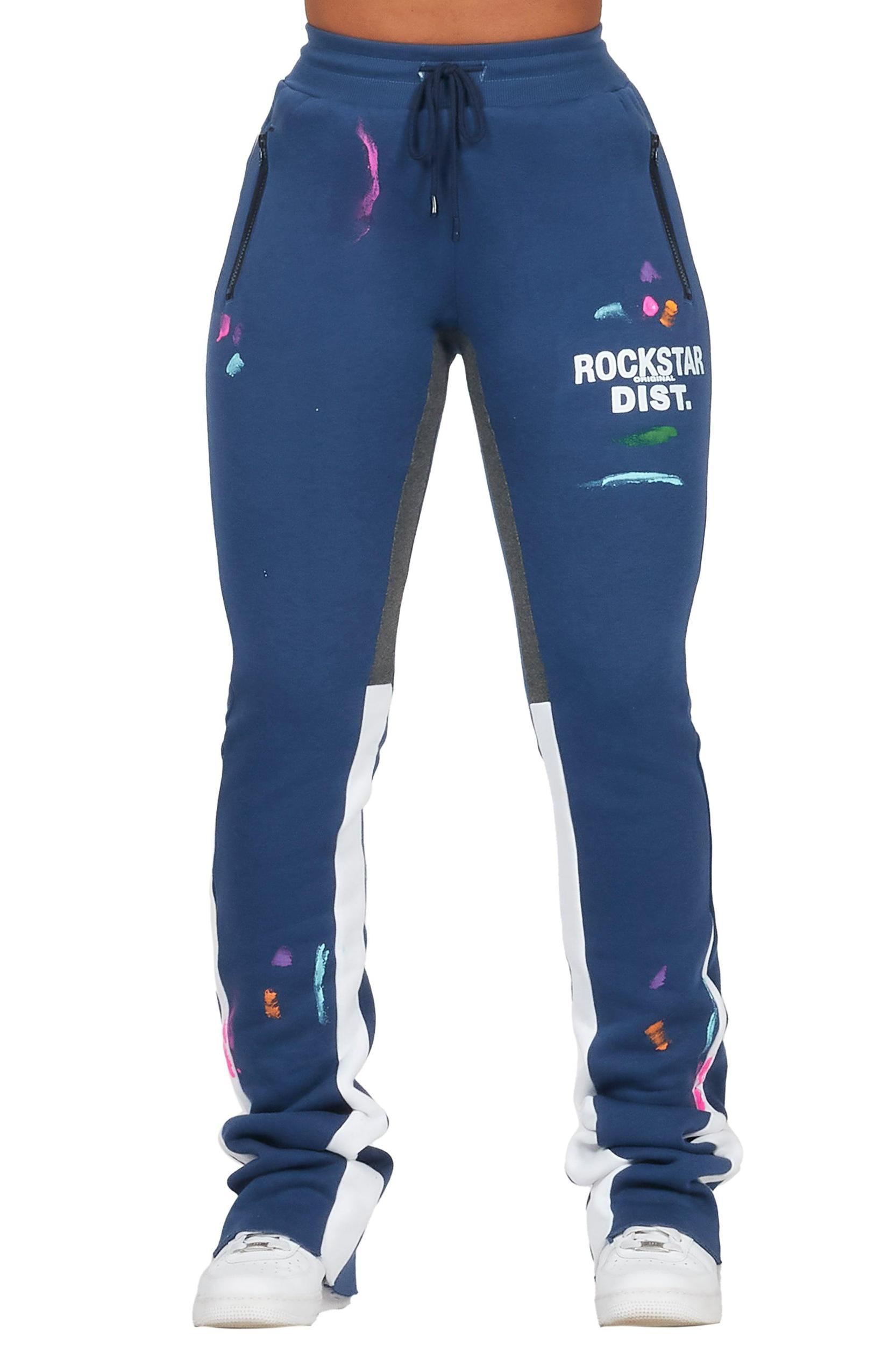 Karenthia Navy Stacked Track Pant Female Product Image