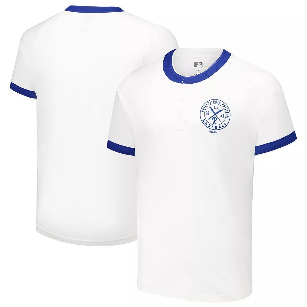 Men's Darius Rucker Collection by Fanatics White Philadelphia Phillies Henley Raglan T-Shirt, Size: 3XL Product Image