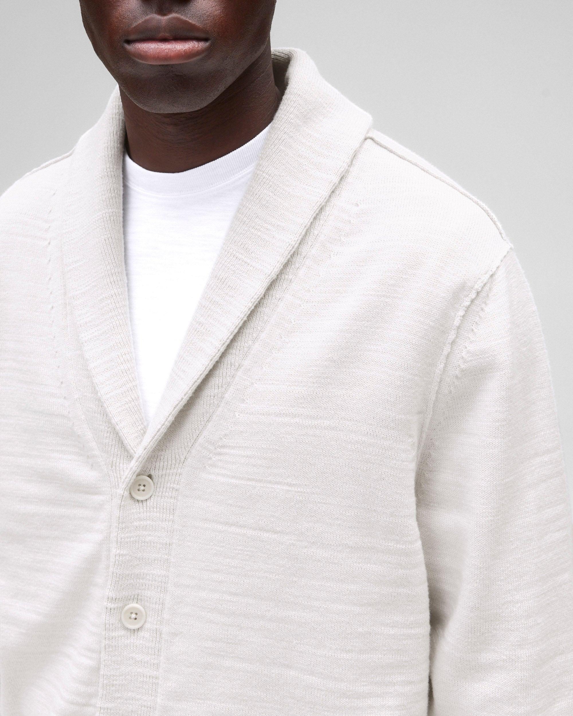 Cotton Slub Laurel Shawl Cardigan Male Product Image