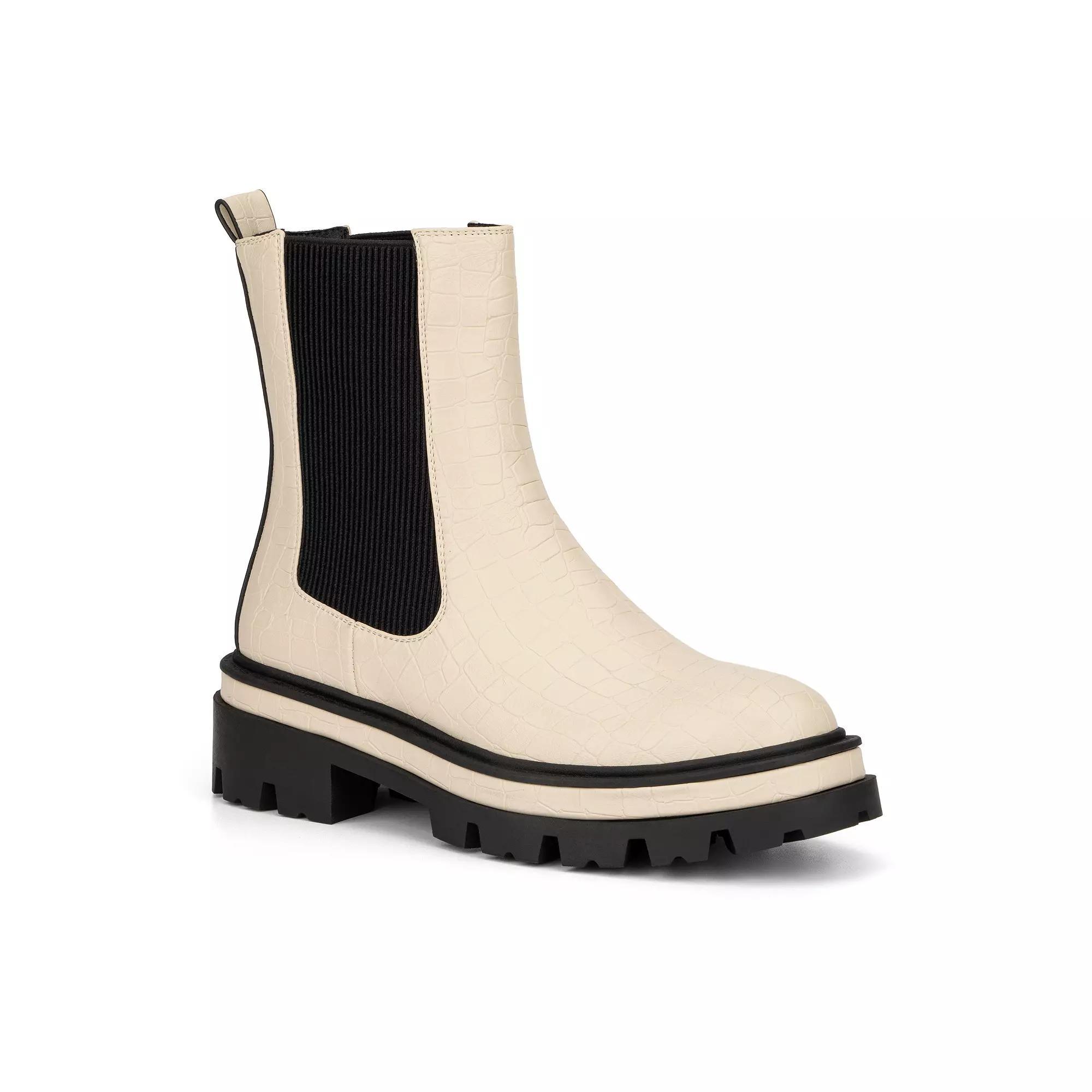 Torgeis Beau Women's Faux Croco Chelsea Boots, Size: 9, Beige Product Image