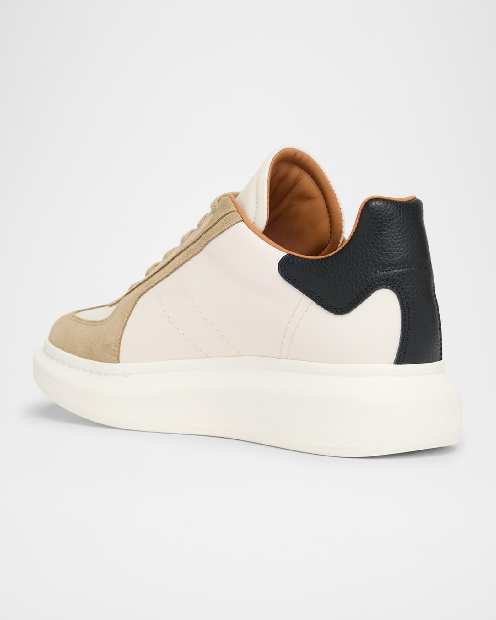 Men's Oversized Leather and Suede T-Toe Sneakers Product Image