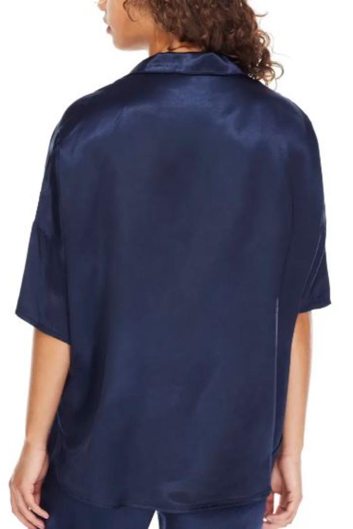 Fran Satin Top With Collar Product Image