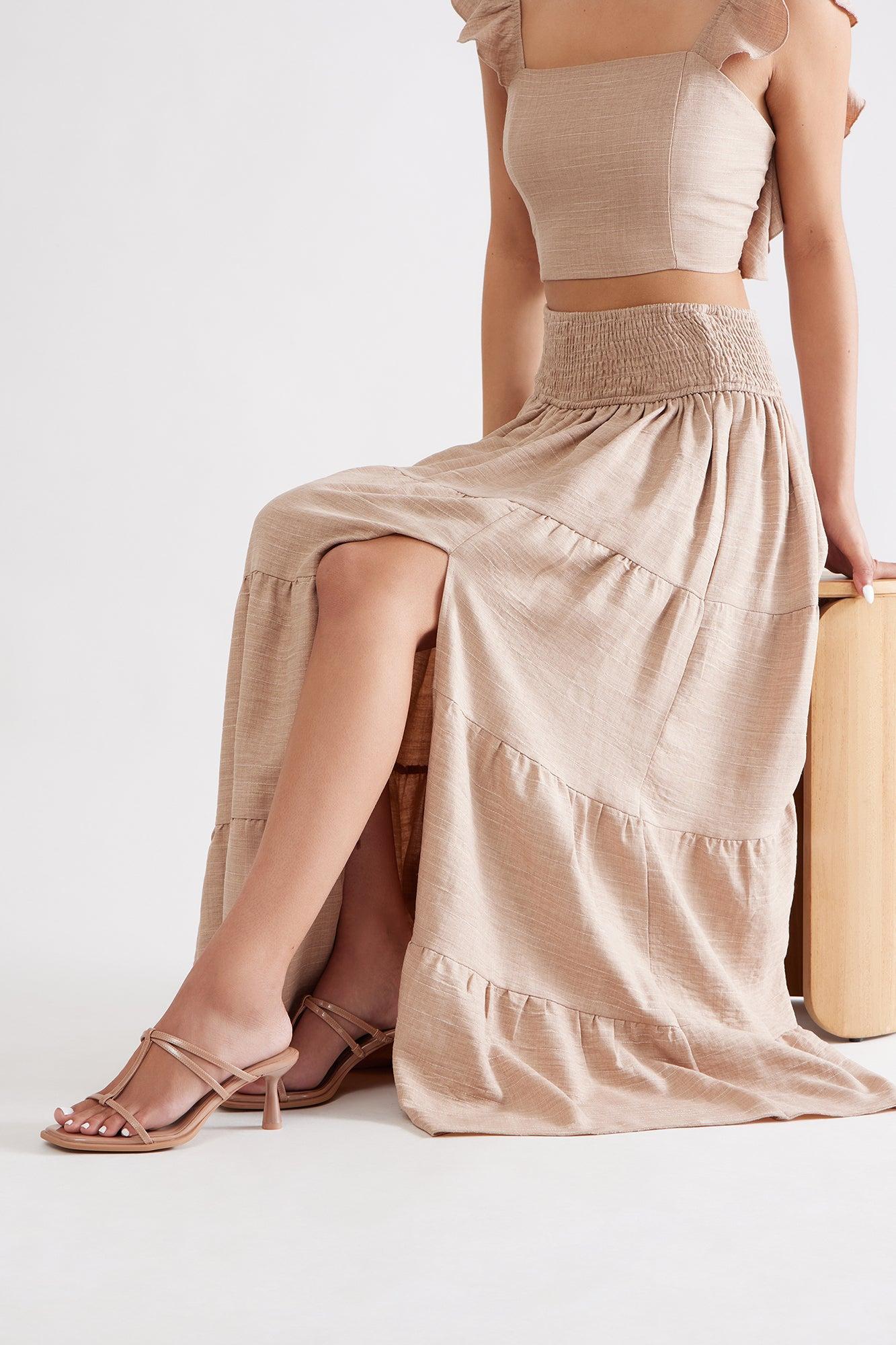Xanthia Faux Patent Mules - Nude Product Image