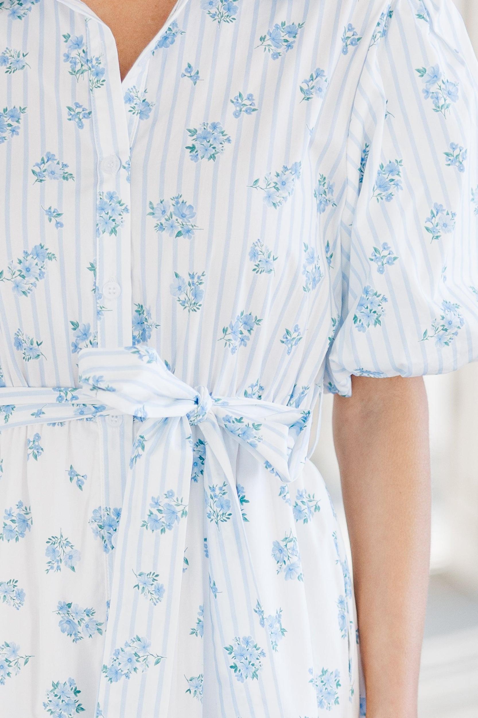 The Only One Light Blue Striped Midi Dress Female Product Image