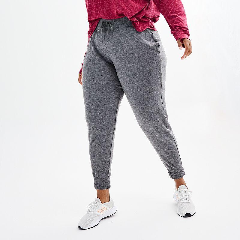 Plus Size Tek Gear® French Terry Jogger Pants, Women's, Size: 1XL, Mineral Black Product Image