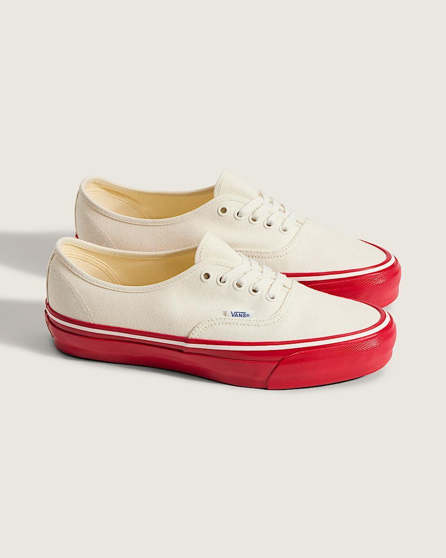 Premium Authentic Duck Canvas Shoe in White / Red| Vans US Product Image