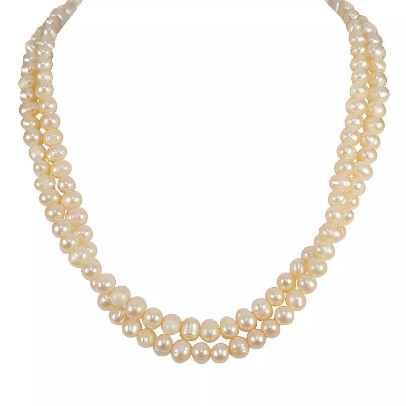 Gemistry Sterling Silver Freshwater Cultured Pearl Double Strand Necklace, Women's, Size: 18", White Product Image