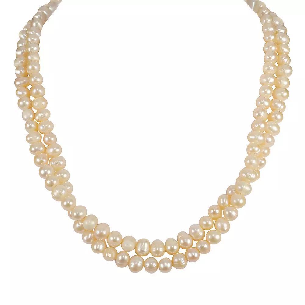 Gemistry Sterling Silver Freshwater Cultured Pearl Double Strand Necklace, Women's, Size: 18", White Product Image
