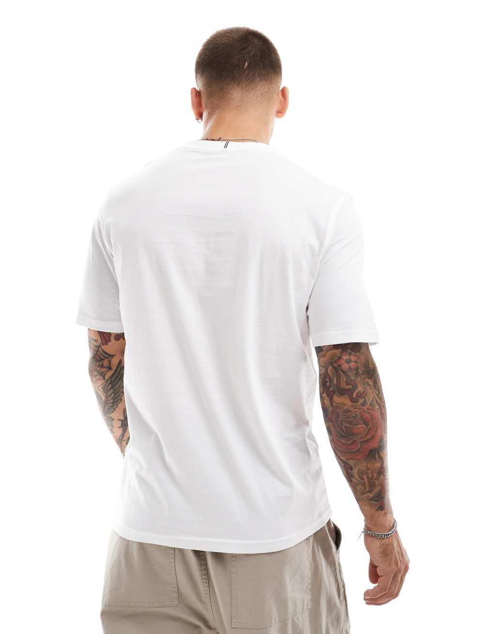 Jack & Jones oversized t-shirt with front logo in white Product Image