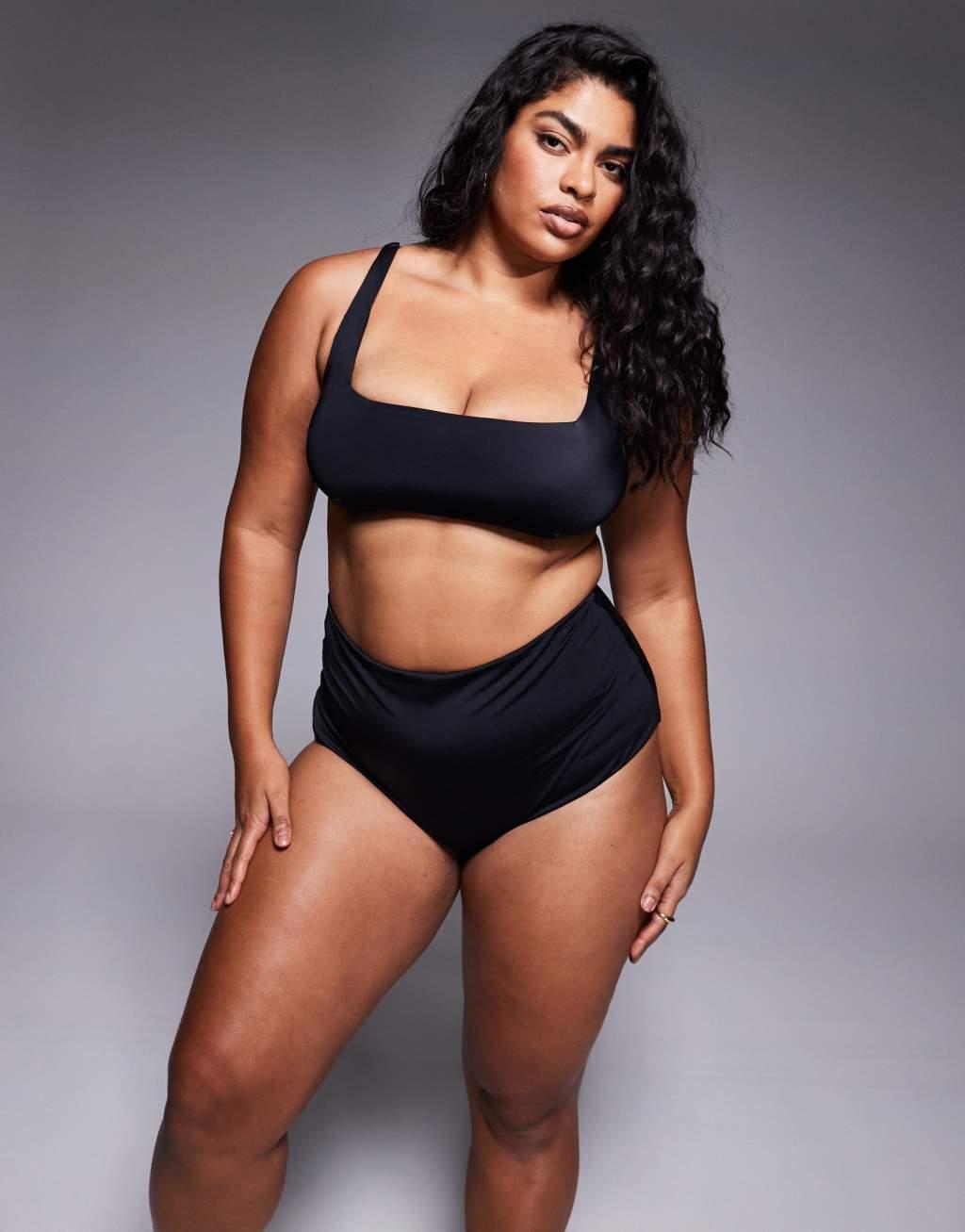 ASOS DESIGN Curve Maya mix and match square neck crop bikini top Product Image