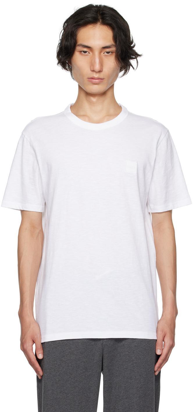 HUGO BOSS Cotton-jersey Regular-fit T-shirt With Logo Patch In White Product Image