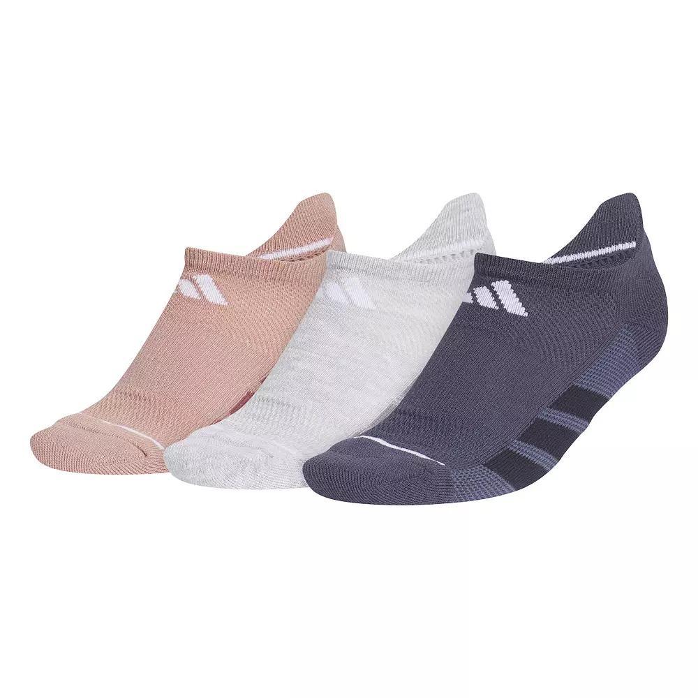 Women's adidas All Day Training No Show Socks 3-Pair Pack, Size: 5-10, Clay Grey Navy Product Image