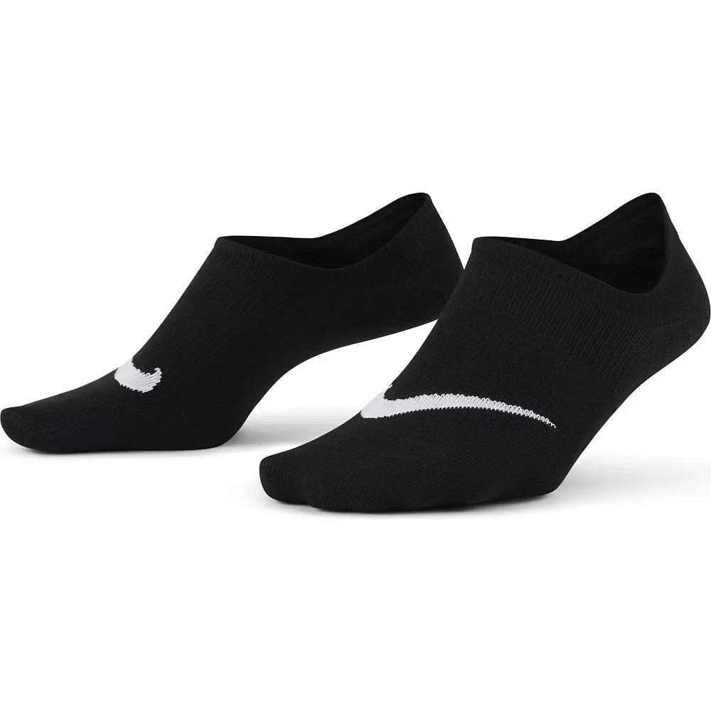 Women's Nike 3-Pack Everyday Plus Lightweight Training Footie Socks, Size: 9-11, Black White Product Image