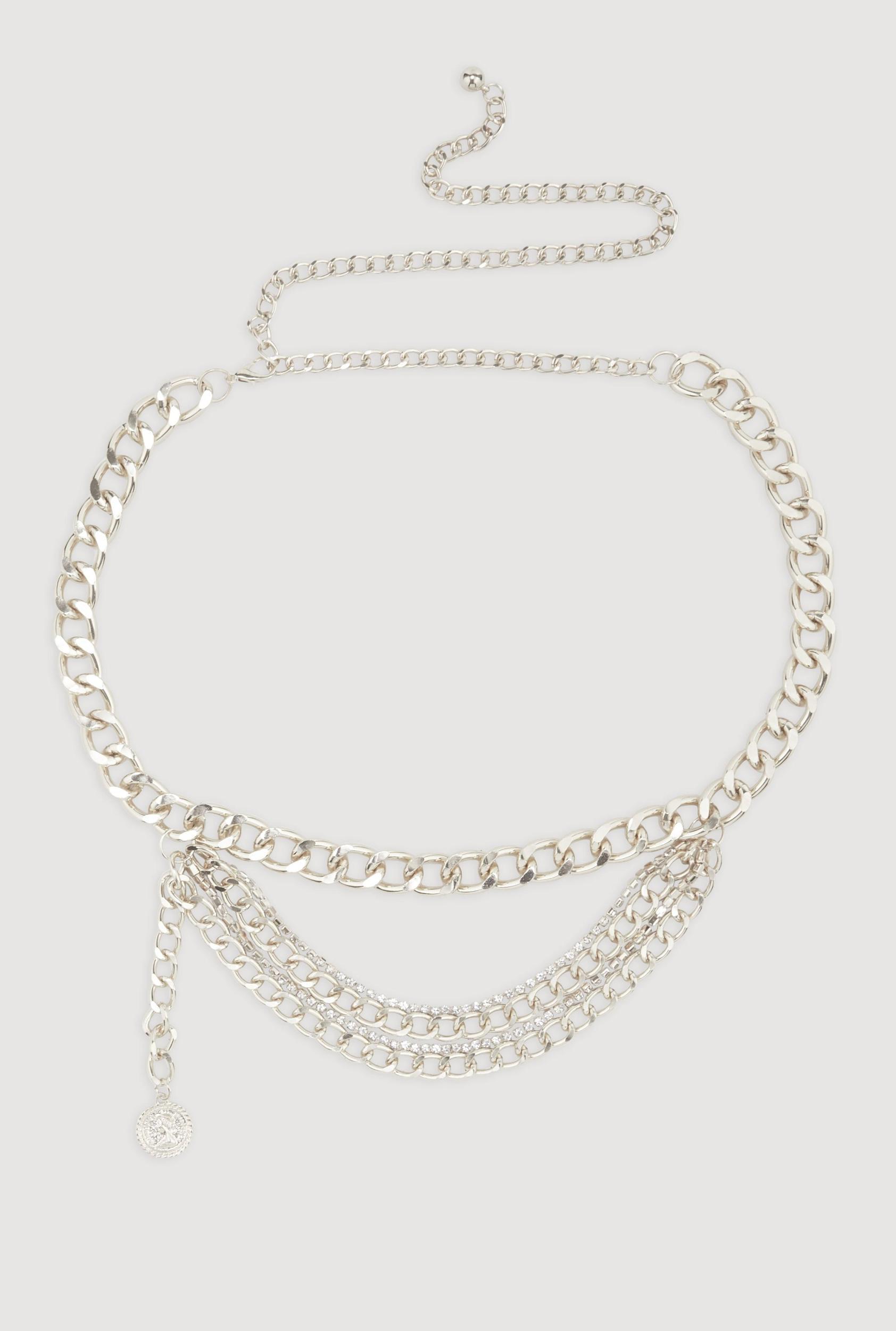 Textured Metallic Chain Choker Necklace Female Product Image