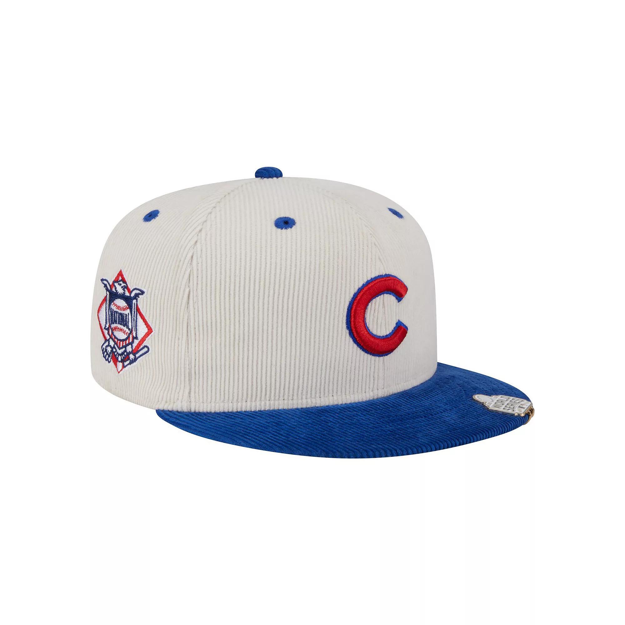 Men's New Era Cream/Royal Chicago Cubs Two-Tone Corduroy 59FIFTY Fitted Hat, Size: 7 5/8, Beige Product Image