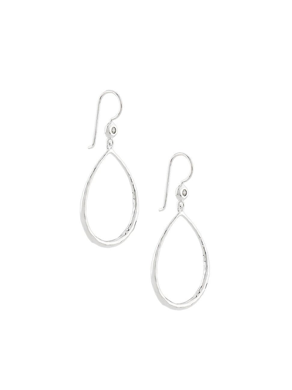 Ippolita Sterling Silver Open Teardrop Earrings with Diamonds Product Image