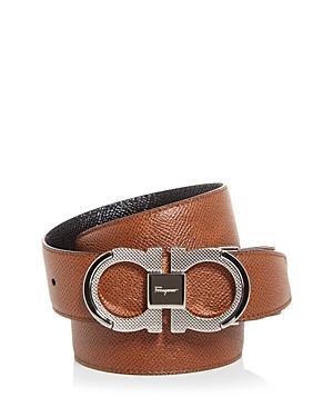 Mens Reversible Leather Double-Gancio Belt Product Image