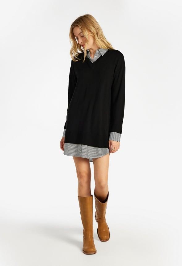 Combo Shirt Mini Dress Product Image