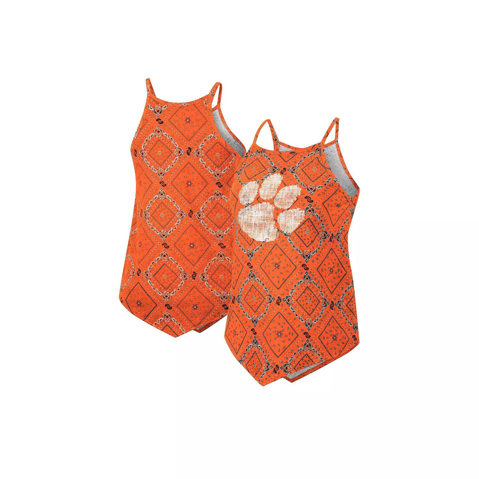 Women's Colosseum x Wrangler Orange Clemson Tigers Bandana Tank Top, Size: Large Product Image