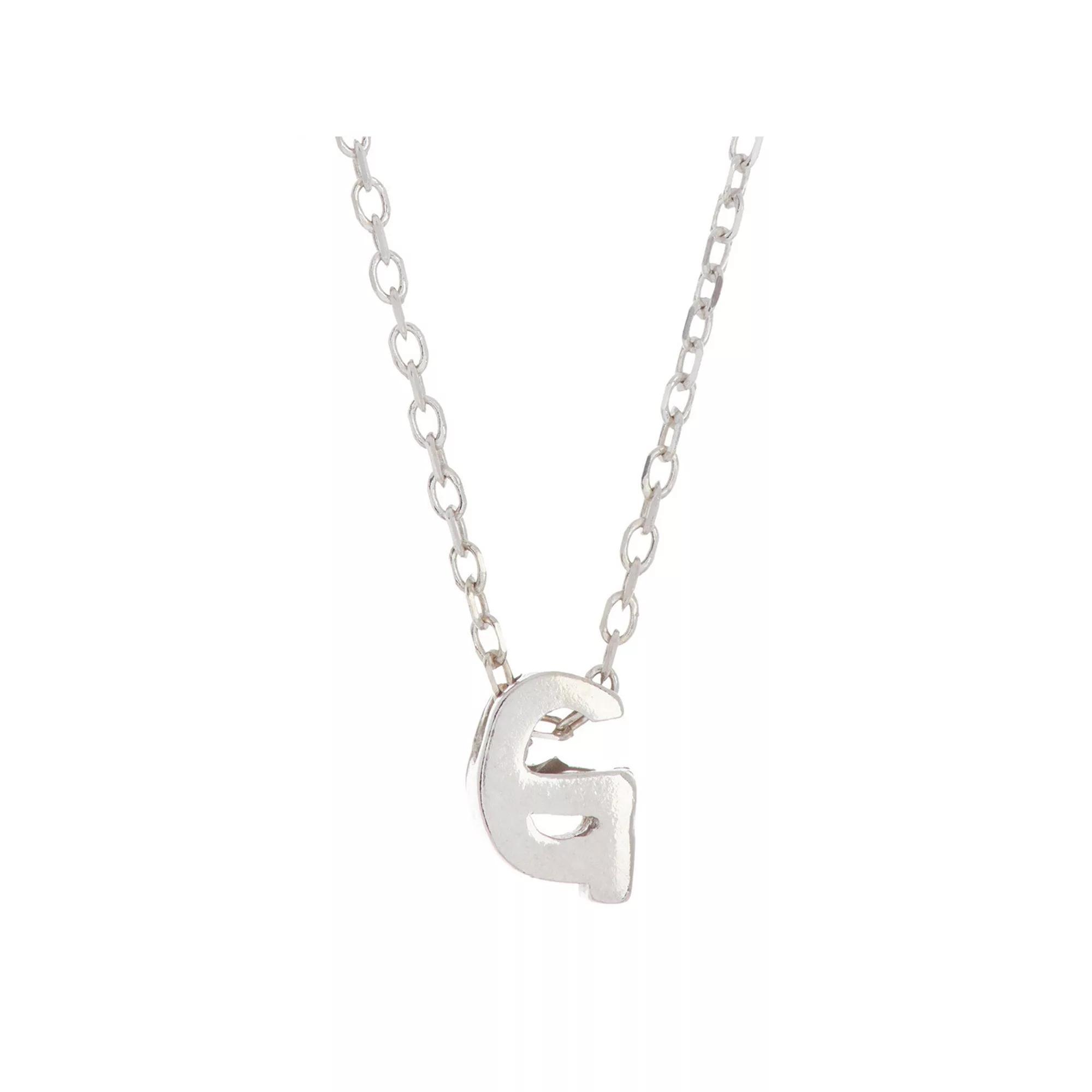 Adornia Mini Initial Pendant Necklace, Women's, Silver Tone E Product Image