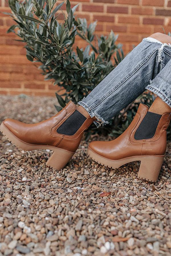 Good Day Faux Leather Boot in Dark Camel Product Image